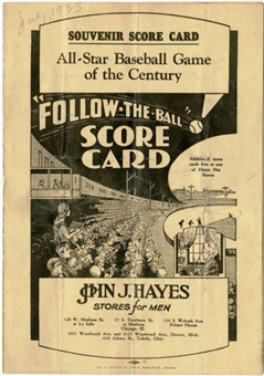 1933 Inaugural All Star Game Program